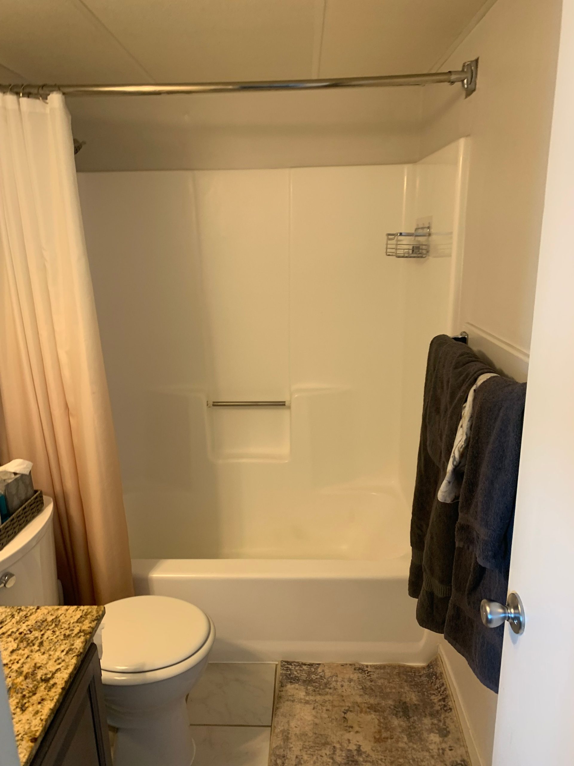 Modern bathroom remodel featuring soaking tub