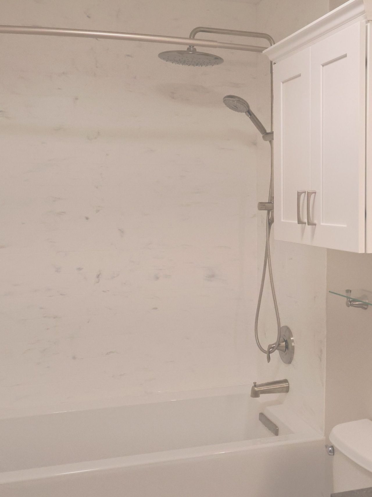 New acrylic tub and shower combo installation