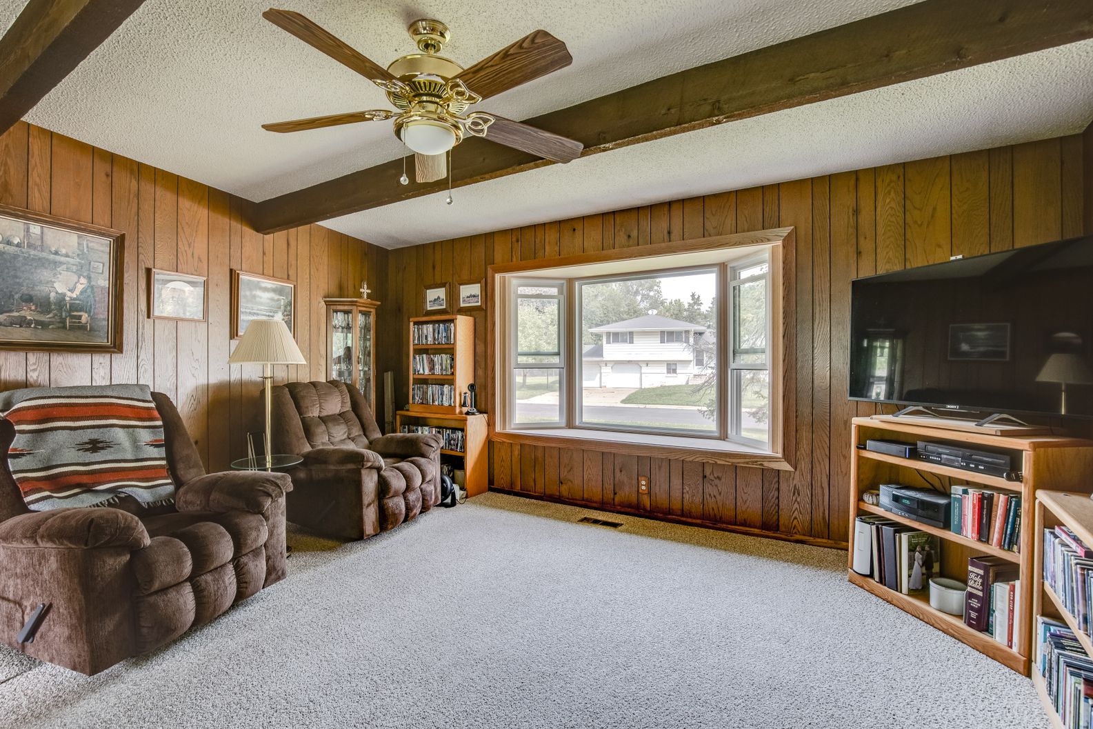 3221-Poe-Rd-AFTER_003 Modern front door with glass inserts and side panels in wood exterior
