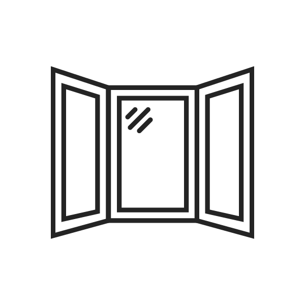 Icon depicting casement window style for modern home upgrades