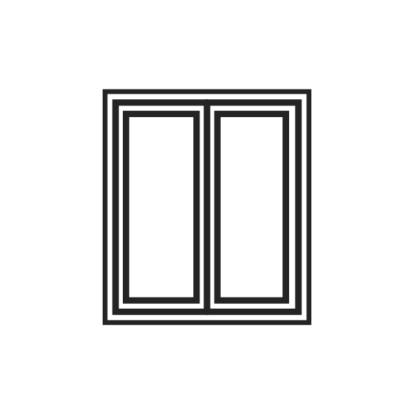 Icon showing sliding window design for house window replacement